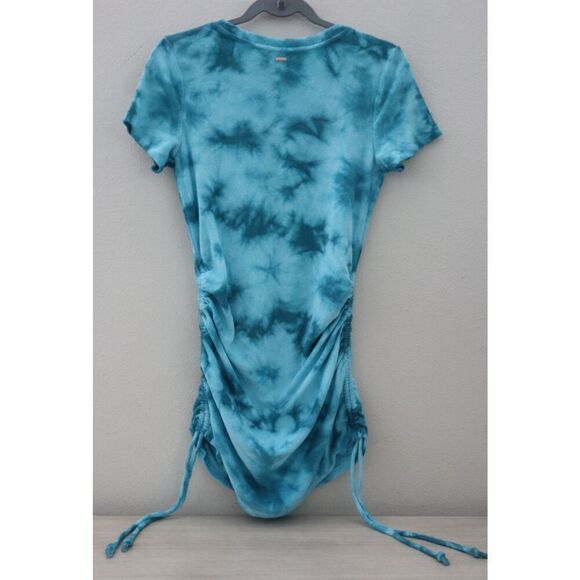 PINK x Victoria's Secret Women's Sz S Blue Tie Dye Beach Terry Ruched Dress - Picture 4 of 8